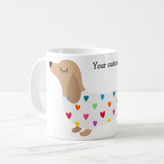 Tasse personnalisée teckel (Devant gauche)