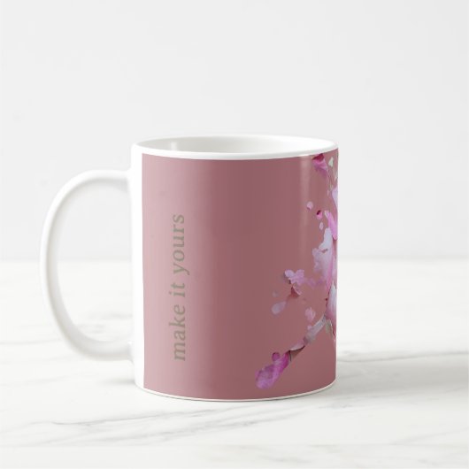 Tasse Pétales de Rose Poussiéreuse - Monogramme (Gauche)