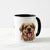 Tasse Photo avec Nom de l'Animal Typographie Simpl (Devant droit)