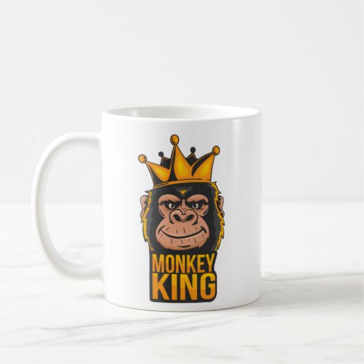 Tasse Photo Nom Typographie Moderne Cool MonkeyKin (Gauche)