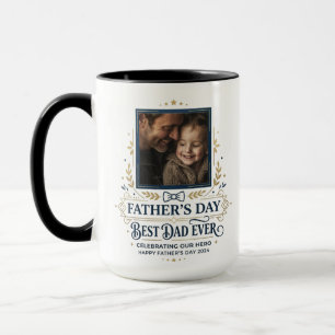 Tasse Photo Papa Élégant   2 Photos Personnalisées