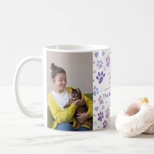 Tasse photo personnalisée Meilleure Maman de Chat  (Avec donut)