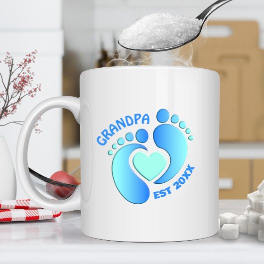 Tasse Pieds de Bébé Bleus pour Grand-Père