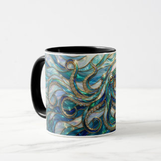 Tasse Pieuvre en Verre Coloré, Mug Café Pieuvre