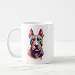Tasse Pitbull Colorée – Création de Chien d'Art Po