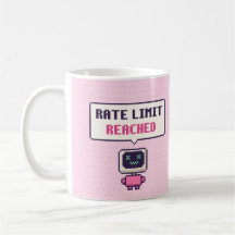 Tasse Pixel Mug drôle de limite de taux atteinte A