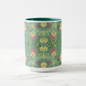 Tasse Plancher de la Forêt Florale avec nom (Centre)