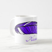 Tasse - Plume et nom en violet (Devant gauche)
