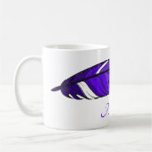 Tasse - Plume et nom en violet (Gauche)