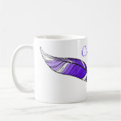 Tasse - Plumes violettes et nom (Gauche)