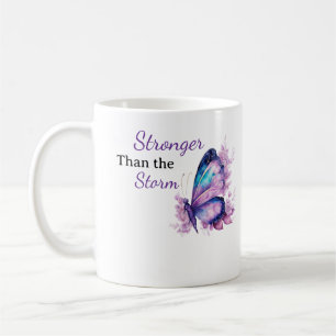 Tasse Plus Fort que la Tempête - Citation Papillon
