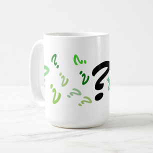 Tasse - points d'interrogation verts multiples