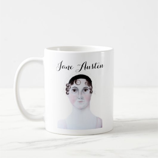 Tasse portrait aquarelle de Jane Austen (Gauche)