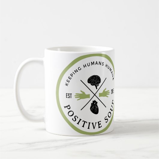Tasse positive de logo de soupe (Gauche)