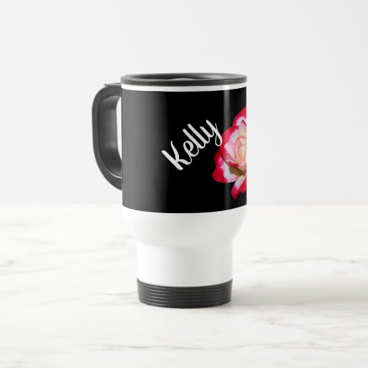 Tasse potable de monogramme de fleur (Devant gauche)