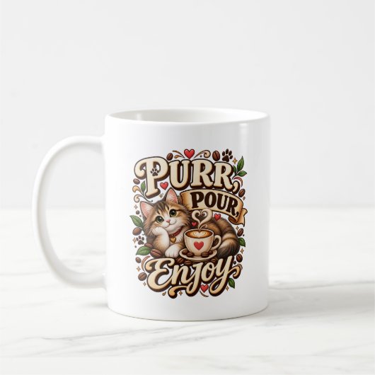 Tasse pour amateur de chat café (Gauche)