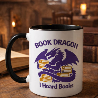 Tasse pour amoureux de livres | Dragon de livre, j