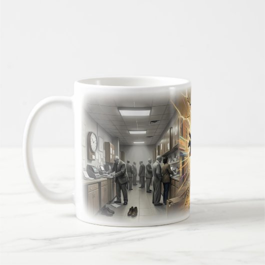 Tasse pour briser la routine grise du bureau (Gauche)