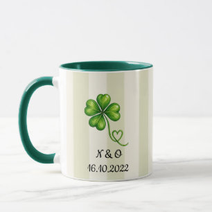 Tasse pour couple personnalisée Initiales et dat