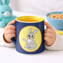 Tasse pour enfants avec lapin dessiné mignon