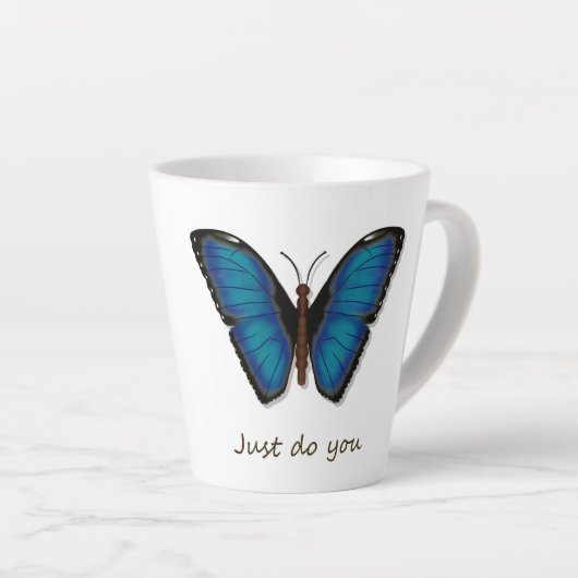 Tasse pour Latte Papillon Bleu (Angle droit)