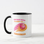 Tasse pour Maman de Softball – Du Premier Lancer à (Gauche)