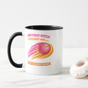Tasse pour Maman de Softball – Du Premier Lancer à