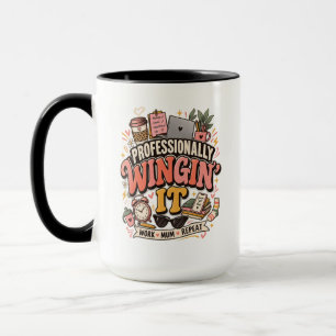 Tasse pour maman qui travaille en improvisant prof