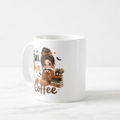Tasse pour professeur Halloween « Hou puis café » (Devant gauche)