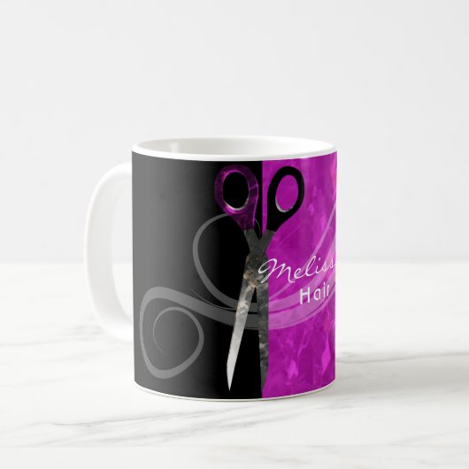 Tasse pourpre à la mode de coiffeur (Devant gauche)