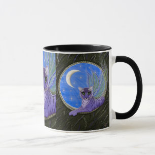 Tasse pourpre d'art de chat d'imaginaire de tigre