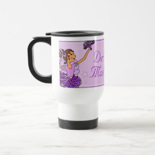 Tasse pourpre de classe de ballet de fille de