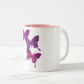 Tasse pourpre de conception de papillon (Devant droit)
