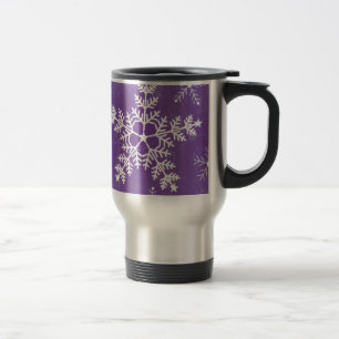 Tasse pourpre et blanche de voyage de motif de
