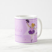 Tasse pourpre et d'or de ballerine de fille de (Devant droit)