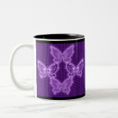 Tasse pourpre lumineuse de motif de papillon (Gauche)