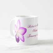 Tasse pourpre personnalisable d'orchidée (Devant gauche)