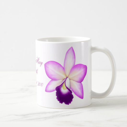 Tasse pourpre personnalisable d'orchidée (Droite)