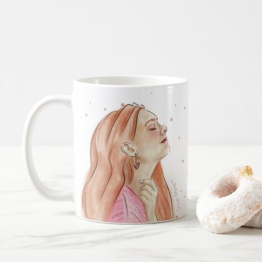 Tasse Précieuse | Blanche & Éclaboussure (Avec donut)