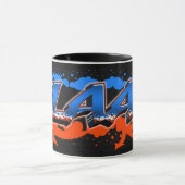 Tasse prénom nom Graffiti bleu orange Claas (Centre)