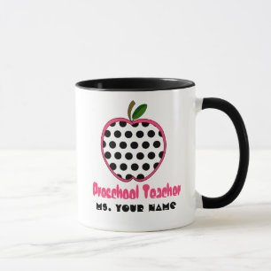 Tasse préscolaire de professeur - point de polka