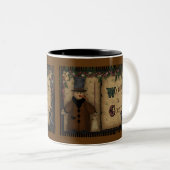 Tasse primitive chaude et confortable de bonhomme (Devant droit)