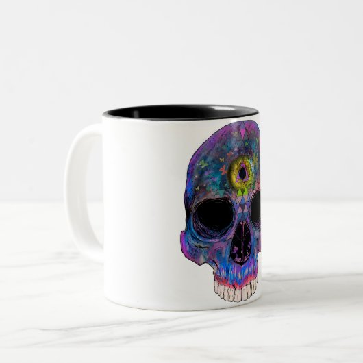 Tasse psychédélique de crâne de troisième oeil (Devant gauche)