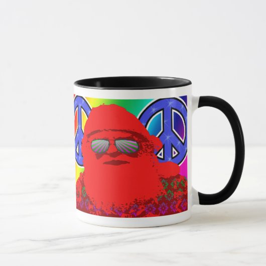 Tasse psychédélique de paix de Père Noël (Droite)