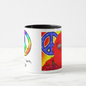 Tasse psychédélique de paix de Père Noël (Centre)