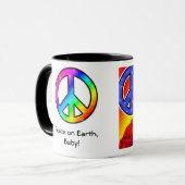 Tasse psychédélique de paix de Père Noël (Devant gauche)