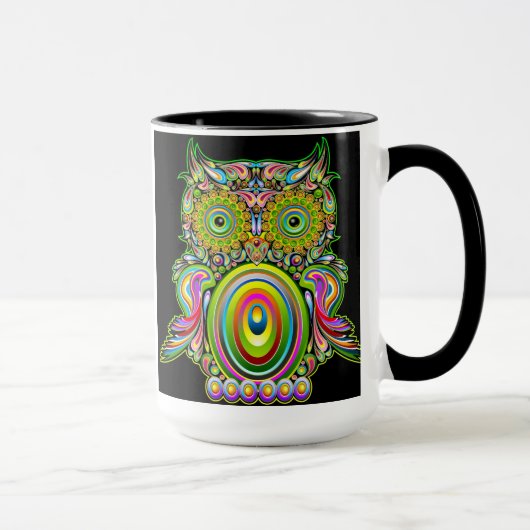 Tasse psychédélique de Popart de hibou (Droite)
