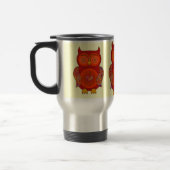 Tasse psychédélique rouge de voyage de hibou (Gauche)