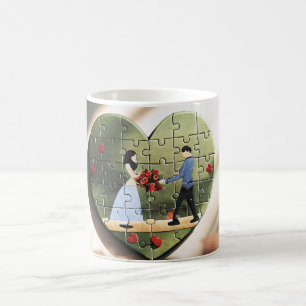 Tasse Puzzle Cœur Romantique