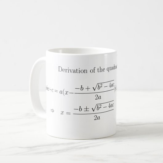 Tasse quadratique de formule de maths (Devant gauche)